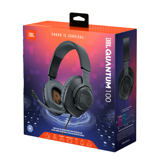 JBL Quantum 100 - Black - Wired over-ear gaming headset with flip-up mic - Detailshot 15